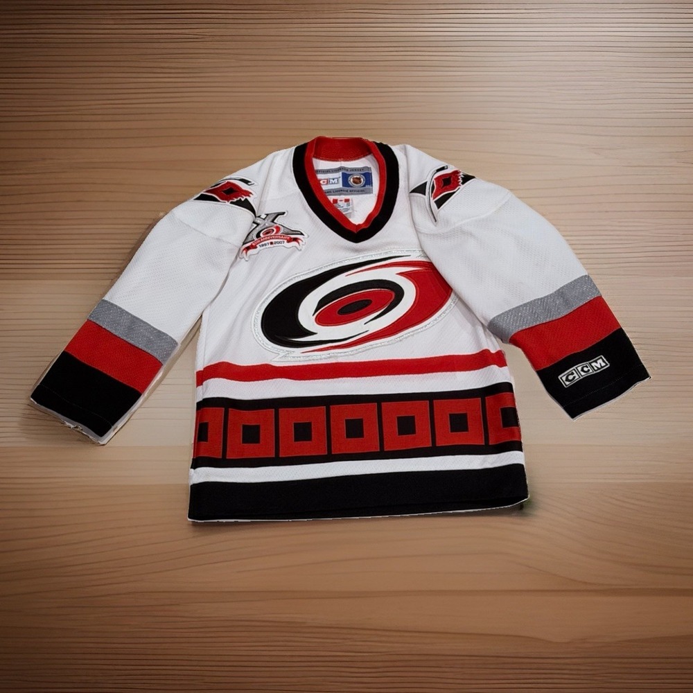 Authentic CCM NHL Carolina Hurricanes Hockey Jersey 10th Anniversary YOUTH S/M